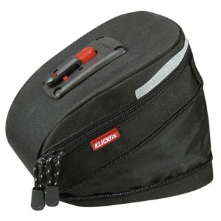 Rixen & Kaul Micro 200 Expandable Satteltasche schwarz mit KLICKfix Adapter und variablem Volumen von 1,5 bis 2 Litern