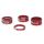 XLC Ahead Spacer-Set AS-A02, 5-teilig, rot, f&uuml;r 1 1/8" Steuerrohre