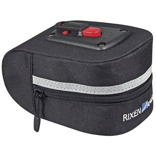 Rixen & Kaul Micro 100 Satteltasche schwarz mit KLICKfix Adapter, Reflektor und 0,8 Liter Stauraum für Fahrradzubehör
