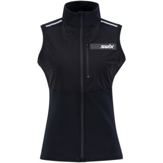 Swix Focus Weste Warm Herren schwarz mit Brusttasche und 4-Wege-Stretch