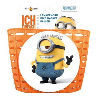 Kinder-Fahrradkorb Minions orange mit einfacher Befestigung