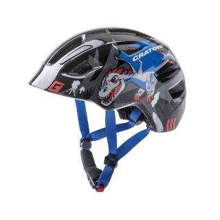 Cratoni Kinderhelm Maxster in schwarz glänzend mit integriertem Rücklicht