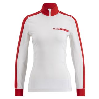 Swix Triac Dry Long Sleeve W – Weiß/Rot aus recyceltem Polyester für Langlauf