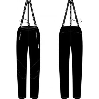 KV+ Cross Pants Unisex Schwarz – funktionale Langlaufhose mit abnehmbaren Trägern, winddicht & warm