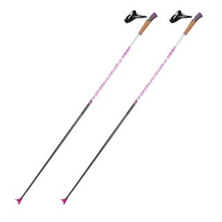 KV+ Tornado Plus Junior Pink – leichte Carbon-Langlaufstöcke für Kinder mit Clip-Schlaufe & QCD-System, Länge 110–160 cm