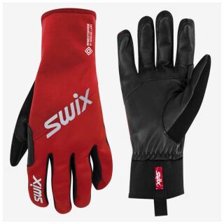 Swix Performance Gore Glove in Fiery Red – winddichter Gore-Tex Langlaufhandschuh mit Schafleder-Handfläche