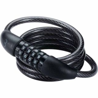 BBB Spiralschloss QuickCode BBL-66 schwarz 8 mm x 1200 mm mit Zahlenkombination und Kunststoffummantelung