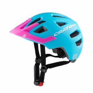 Cratoni Kinderhelm Maxster Pro blau pink matt mit Rücklicht und 360 Grad Reflektion