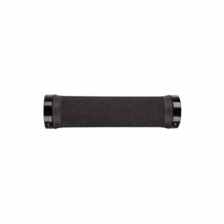 M-Wave Cloud Slick Fix Schraubgriff 130mm schwarz mit Aluminium Klemmung und Lenkerendstopfen